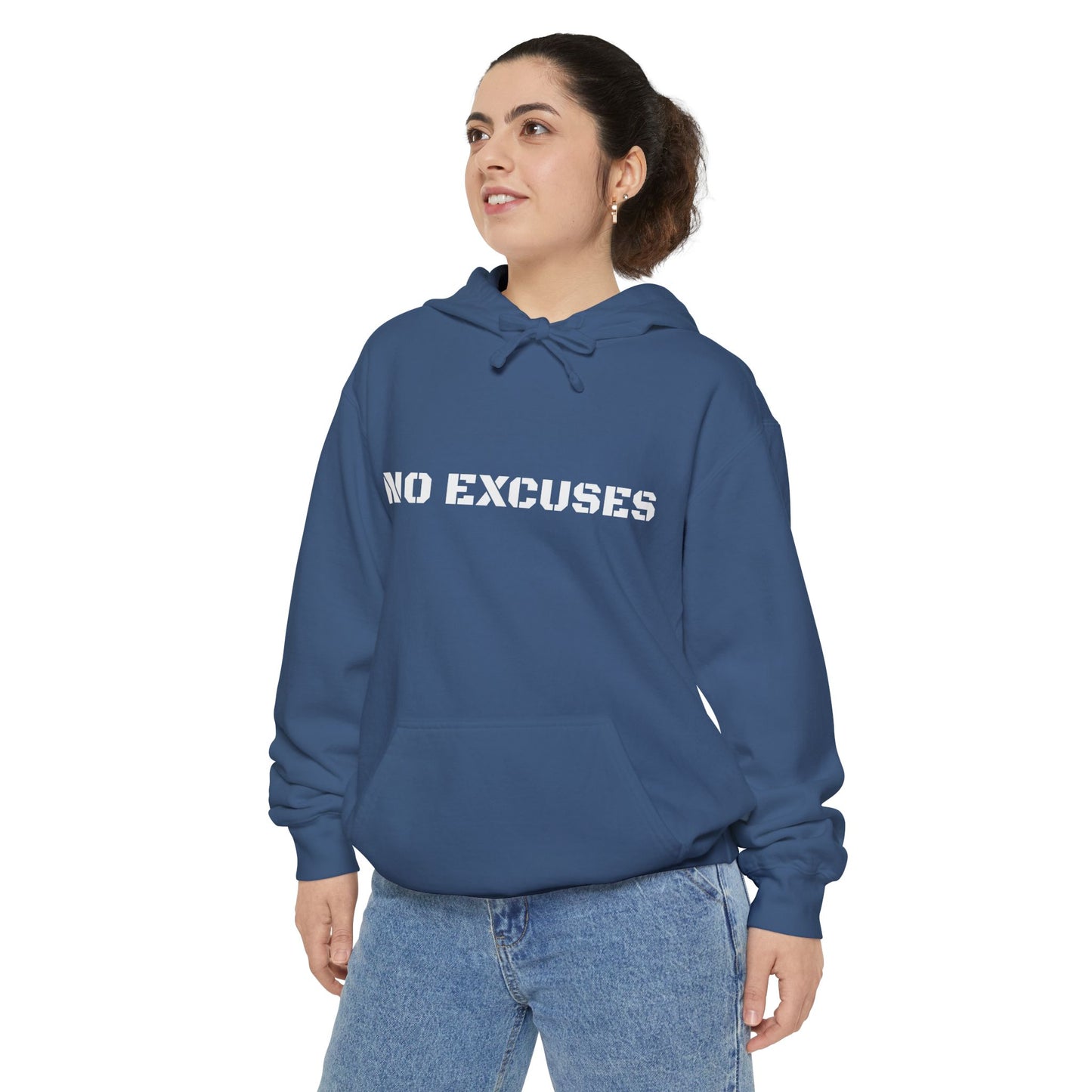 No Excuses  — Motivational Garment-Dyed Hoodie