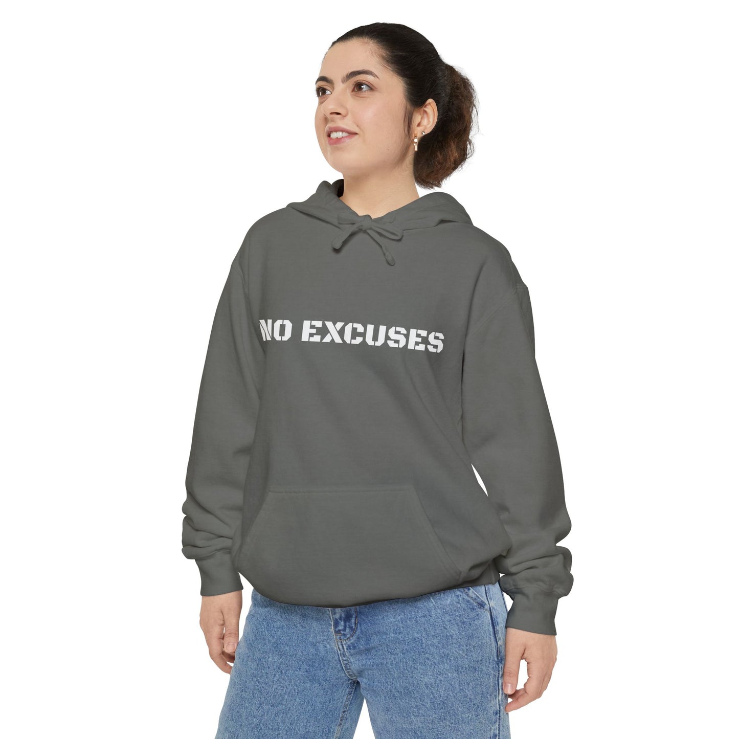 No Excuses  — Motivational Garment-Dyed Hoodie