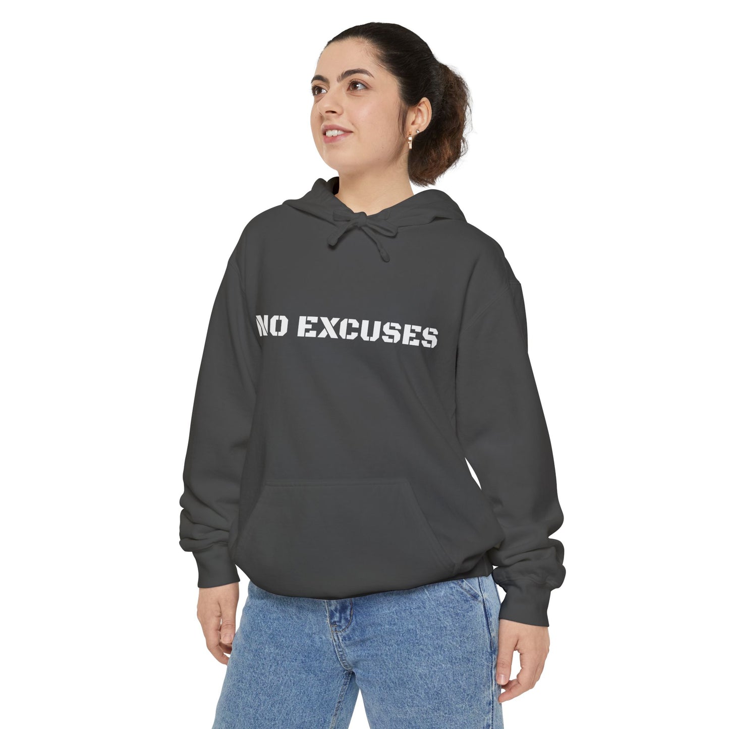 No Excuses  — Motivational Garment-Dyed Hoodie