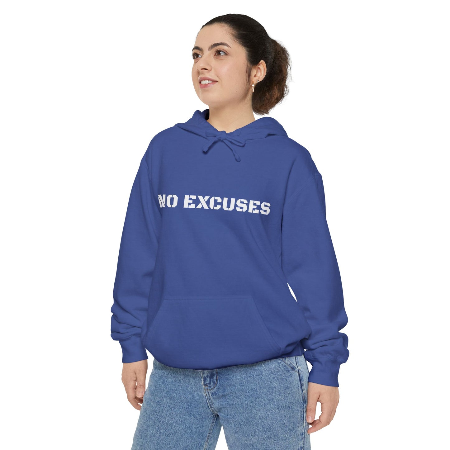 No Excuses  — Motivational Garment-Dyed Hoodie