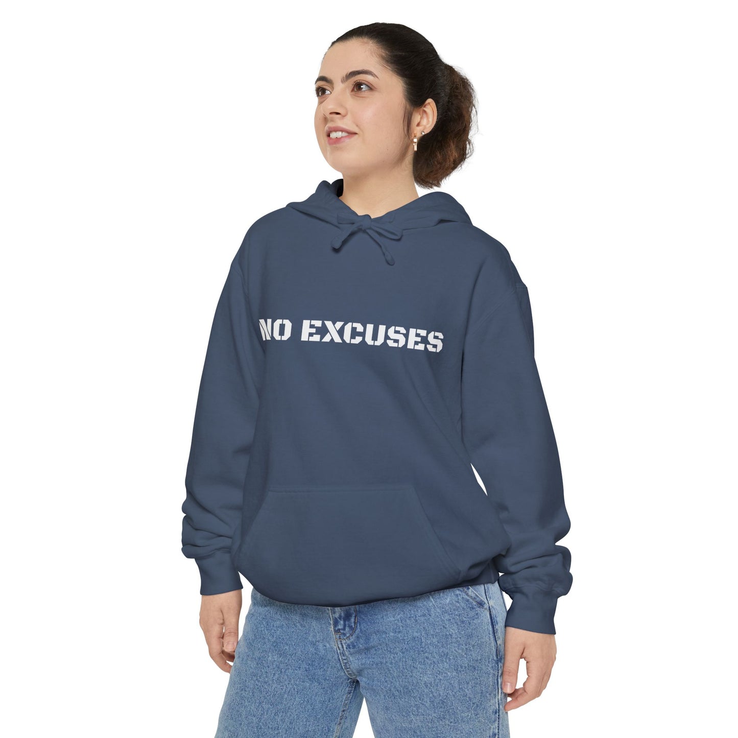 No Excuses  — Motivational Garment-Dyed Hoodie